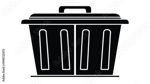 Trash can icon, trash bin icon, garbage bin icon, delete icon, waste bin symbol
