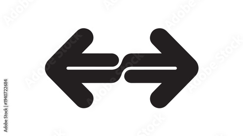 Opposing Arrows Icon Pointing in Opposite Directions Decision and Divergence Symbol for Business Strategy, Process Flow, and Comparison Graphics