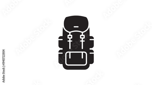 Backpack Icon With Straps Travel and School Bag Symbol for Tourism Apps, Education Branding, and Outdoor Adventure Graphics