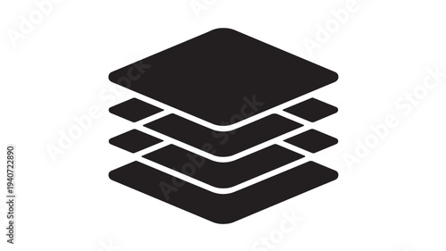 Database Icon With Stacked Storage Layers Data Management Symbol for Cloud Computing Platforms, IT Infrastructure, and Technology Presentations