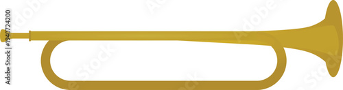 Golden trumpet isolated. vector illustration