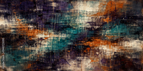 Aged vintage brown paper texture with a grungy paint pattern and rusted metal surface design creates a damaged antique wall backdrop