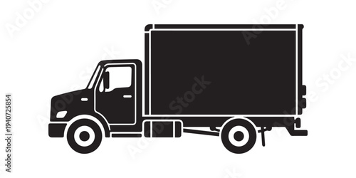 Abstract modern delivery truck illustration