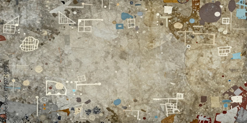 Vintage abstract grunge texture wallpaper featuring a vector art illustration with paper design and science pattern drawing providing ample space for your text