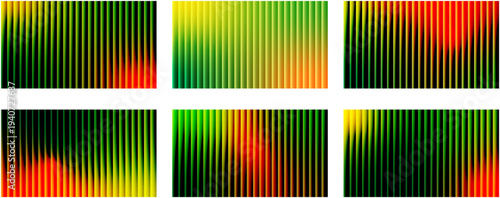 Abstract Vertical Ribbed Lines Gradient Background Set With Vibrant Colors, Modern colorful linear stripe textures for creative web banners, digital wallpapers, and professional presentation designs.