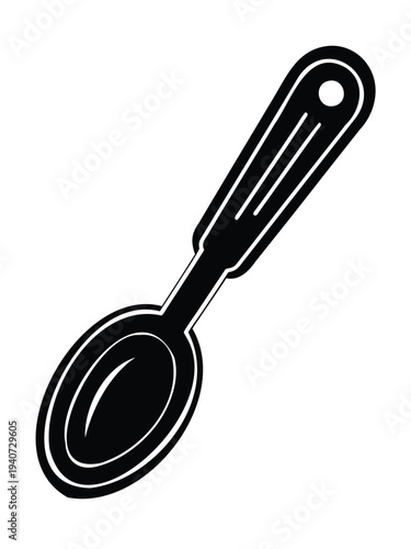 spoon icon illustration, spoon silhouette, kitchen spoon, teaspoon icon
