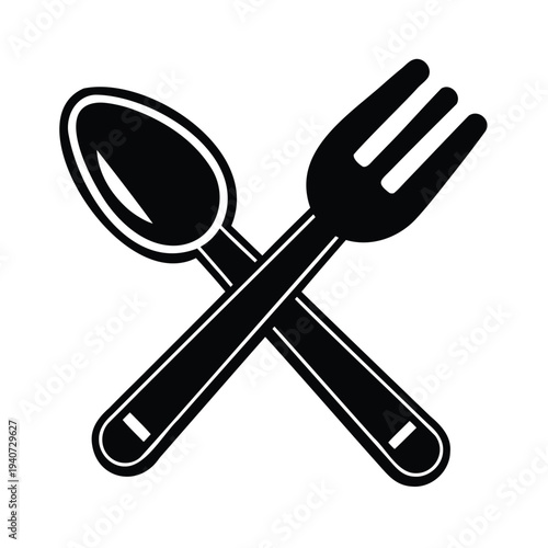 spoon icon illustration, spoon silhouette, kitchen spoon, teaspoon icon