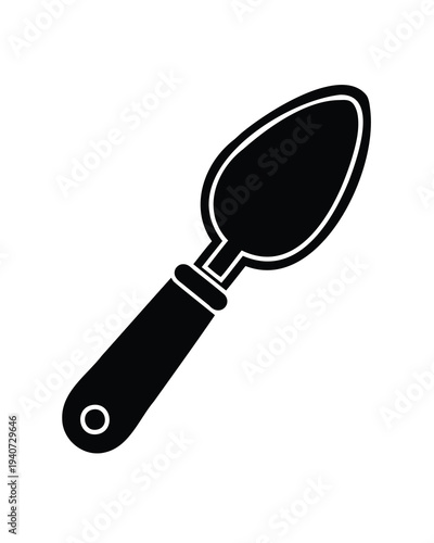 spoon icon illustration, spoon silhouette, kitchen spoon, teaspoon icon