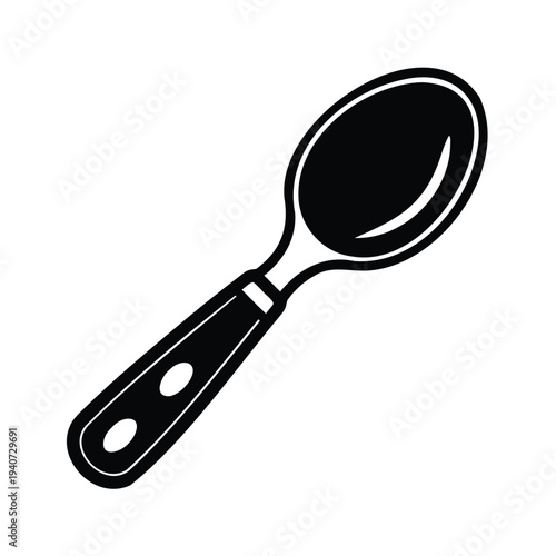spoon icon illustration, spoon silhouette, kitchen spoon, teaspoon icon