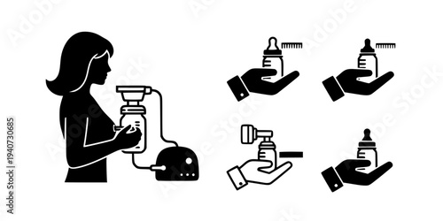 NICU Feeding Support Breast Milk Silhouette