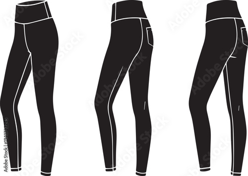 High Waisted Yoga Leggings Activewear Silhouettes