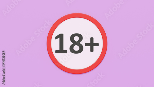 Under 18 years prohibition sign adults