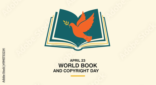 Vibrant dove emerges from open book on World Book Day