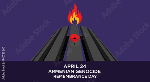 Armenian Genocide Remembrance Day observed on April 24 with flame and poppy symbol