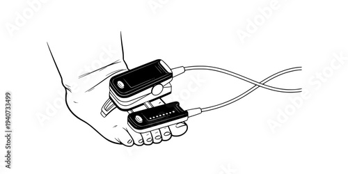 Neonatal Pulse Oximeter Sensor on Baby Foot Silhouette