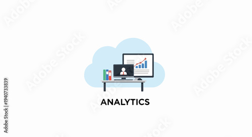 Analytics dashboard with cloud computing and data visualization.
