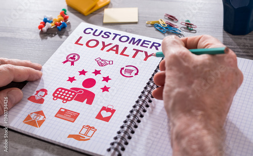 Customer loyalty concept on a notepad