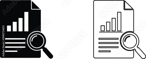 Data analysis and statistics research isolated on transparent background, Vector