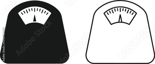 Scales comparison black and white isolated on transparent background, Vector