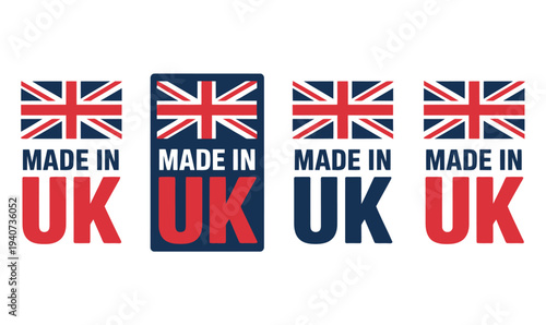 Multiple United Kingdom origin labels show variations in style.