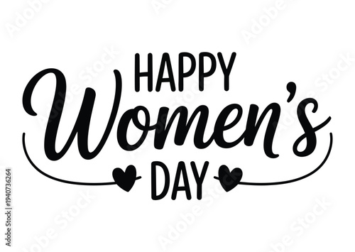 Celebratory calligraphy wishes everyone happy women's day with small.