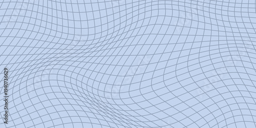 Groovy Checker Line Seamless Pattern. Paper Notebook Texture. Doodle Y2k Style Background. eps10