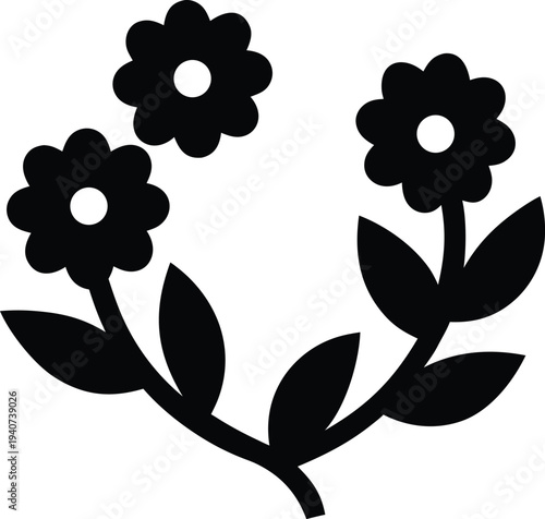 may day flowers wreath silhouette vector illustration on transparent background