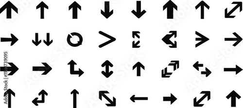 Collection of various arrow symbols and icons