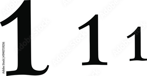 Three black ones on white background