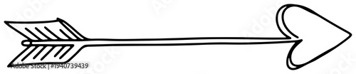 Arrow with heart tip continuous line drawing, cupid love and valentine romance symbol icon