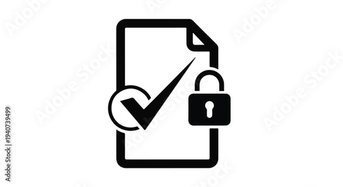 Verified Secure Document and Certified Information Protection Symbol