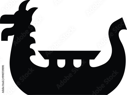 dragon boat festival boat silhouette vector illustration on transparent background