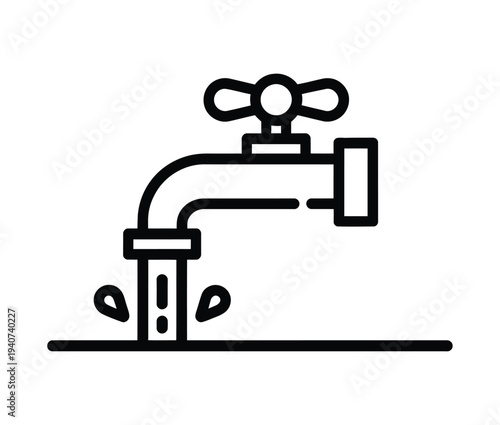 Running water flows from an outdoor tap.