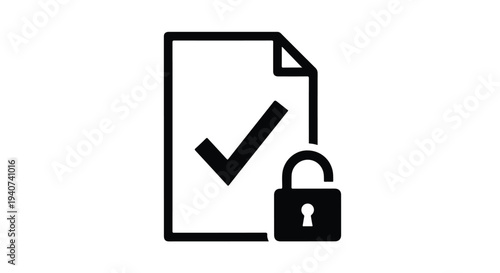 Encrypted Verification and Certified Contract Security Icon with Checkmark