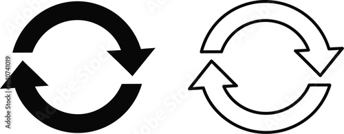 Circular arrows icons isolated on transparent background, Vector