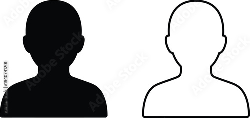 User profile icons isolated on transparent background, Vector