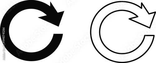 Refresh recycle icons isolated on transparent background, Vector