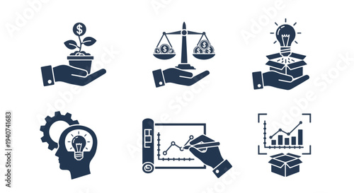 Abstract Financial Growth Weighing Investment and Innovation and Analytical Strategy Planning Concepts