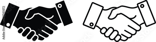 Handshake partnership agreement business isolated on transparent background, Vector