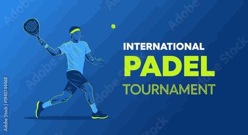 Dynamic Padel Player Action Displaying The Excitement Of An International Tournament