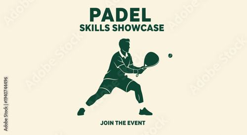 Dynamic Padel Player Demonstrating Skillful Techniques at a Tournament Showcase Competition