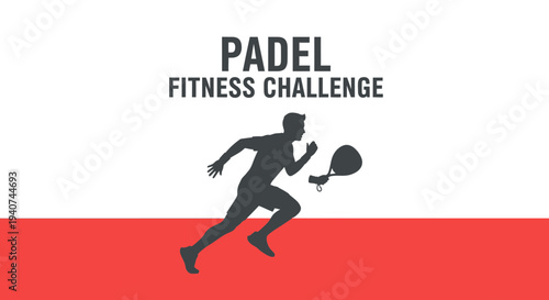 Dynamic Padel Player Silhouette Demonstrating Fitness and Challenging Themselves for Victory