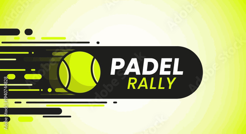 Dynamic Padel Rally Illustration With A Tennis Ball Design And Speedy Graphical Effects