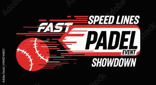 Dynamic Padel Showdown: Fast Lines and High-Speed Event Logo Design Illustration