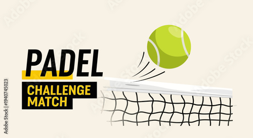 Dynamic Padel Tennis Imagery Depicting Challenge Match with Bold Typography and Bright Colors