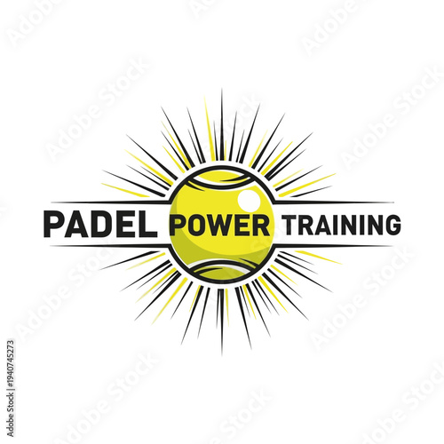 Dynamic Padel Training Emblem Illustrating Energetic Power and Effective Workout Regimen