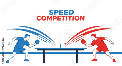 Dynamic Ping Pong Match Depicting Intense Sport Competition and Athletic Prowess