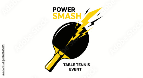 Dynamic Power Smash Table Tennis Tournament: A Vibrant Graphic Illustration