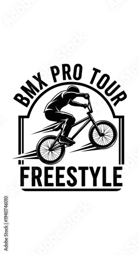 Dynamic Silhouette of a BMX Rider Performing Freestyle Stunts at Pro Tour Competition