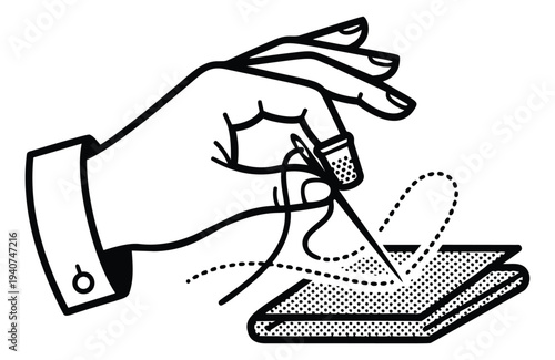 Line art illustration of hands showing pill dosage depicting medication instruction for healthcare and pharmaceutical design